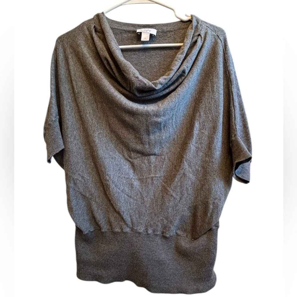 Ann Taylor’s LOFT W’s Med grey 3/4 Sleeve Sweater Cowl Neck Top. Exclnt cndtn. - Picture 8 of 10